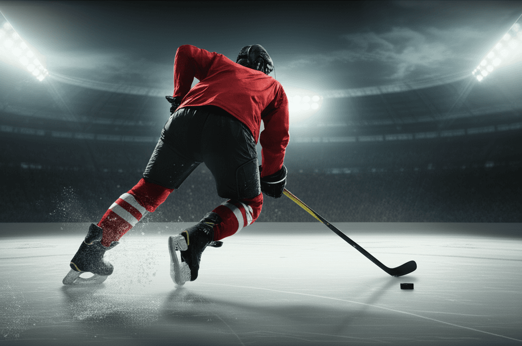 Hockey player in action